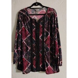 Catherine Tops Blouse Women's, 14/16W,Polyester, Long-sleeved, Very Soft,Spandex